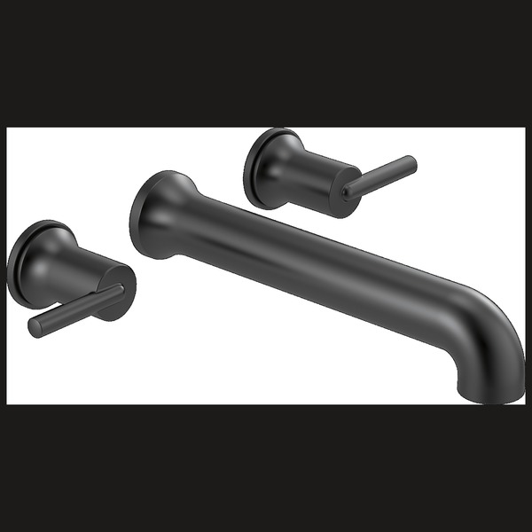 Delta 3-hole 8" wall installation Hole Wall-Mount Tub Filler Faucet, Matte Black T5759-BLWL